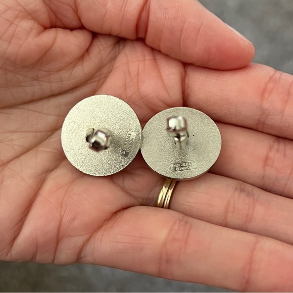 Vintage Duchamp London Cufflinks Go Arrow Stop Sign Black White Round Retro Rare - Picture 2 of 8